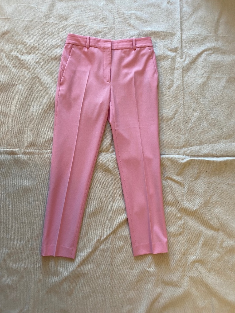 Victoria Beckham Pink Wool Blend Cropped Trousers Size 4